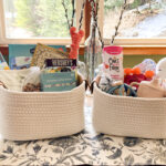 Baby easter baskets on table
