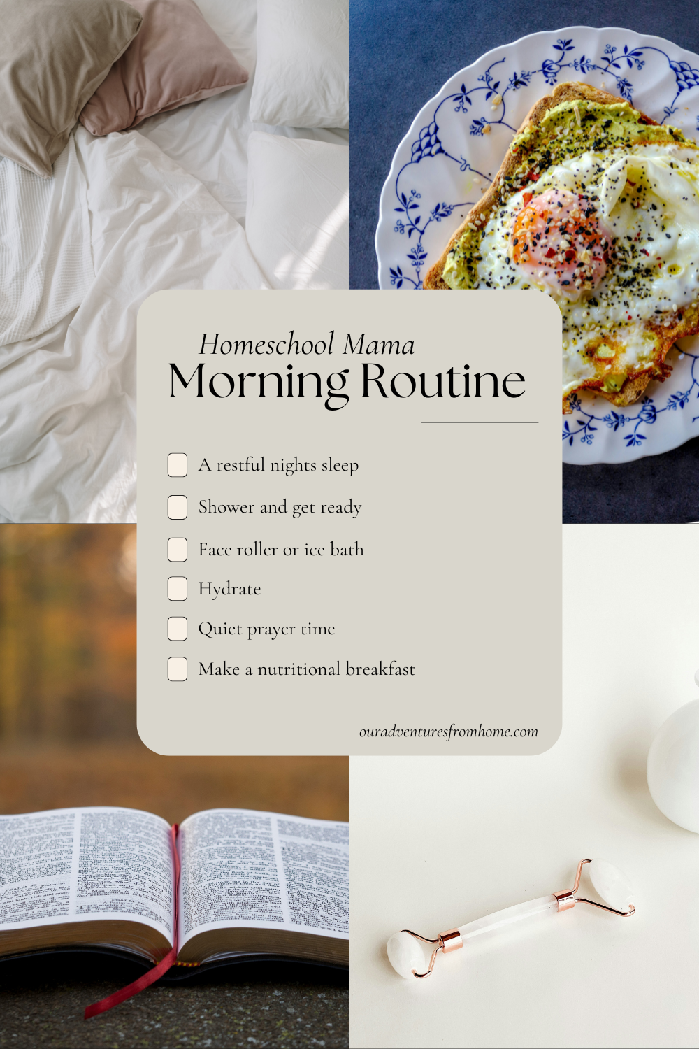 Checklist for a homeschool mom morning routine
